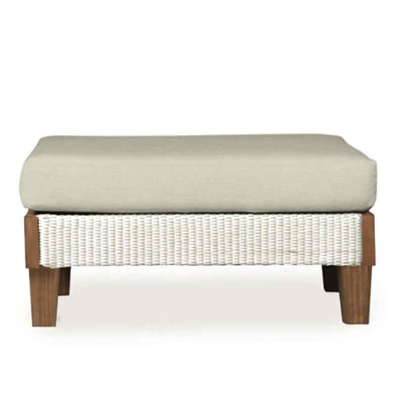 Catalina Outdoor Ottoman, Consider Indigo, Antique White