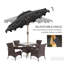 Parasol de patio à double volants avec bouton-poussoir inclinable et manivelle-1374571366