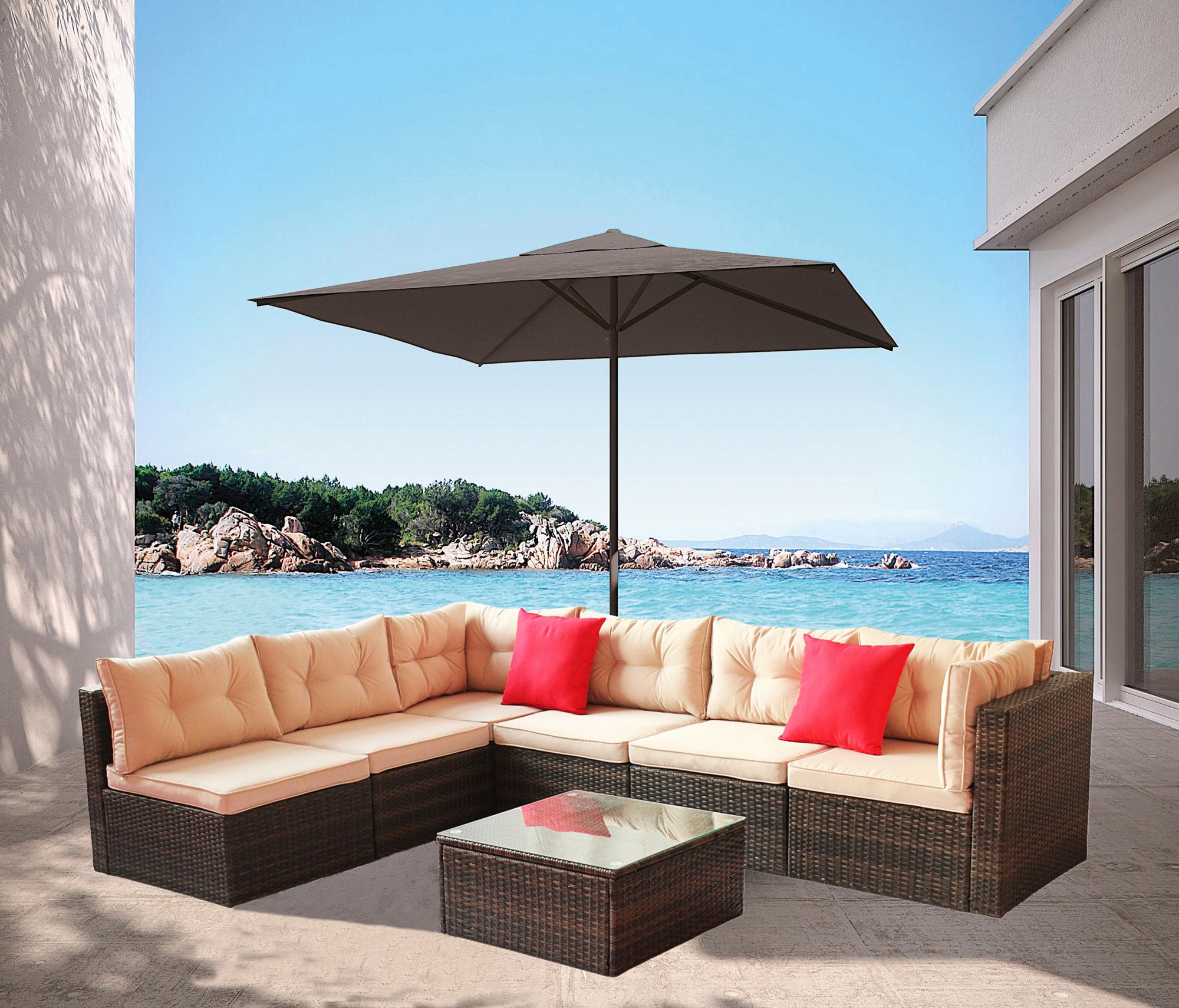 Latitude Run® 6 Person Outdoor Seating Group with Cushions Wayfair