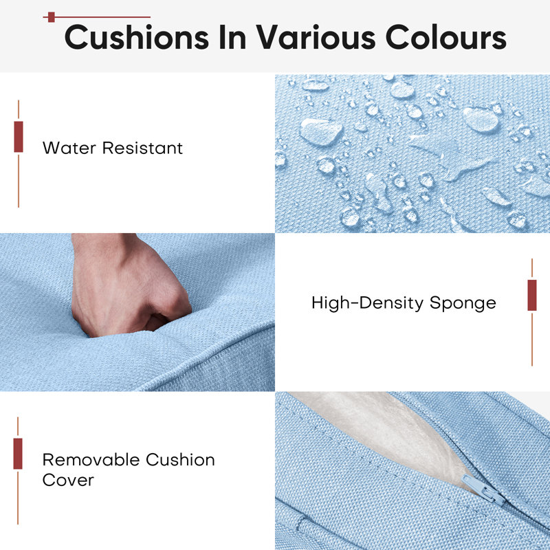 Coussin de siège / dossier d'extérieur Schutt, Bleu bébé, 6 coussins de siège / dossier