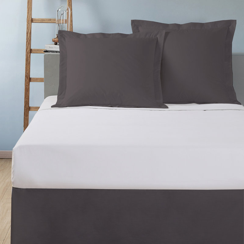 Fresh Ideas Tailored Bed Skirt, 14" Drop Length, Full, Gray