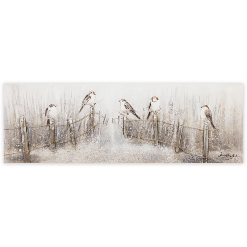 Hand -painted song of birds acrylic painting
