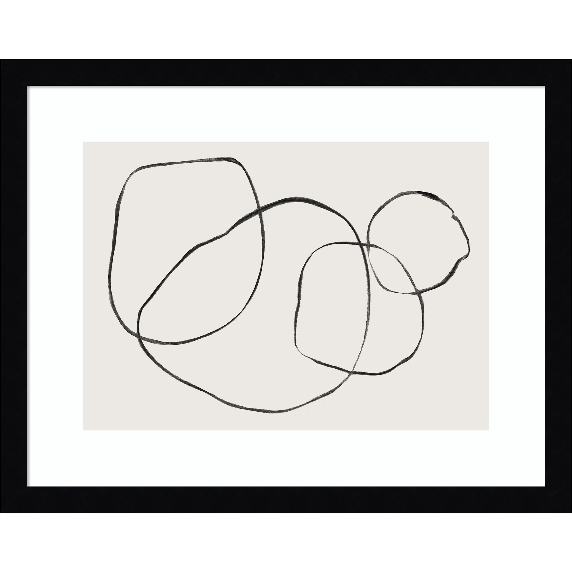 869 Going In Circles by Teju Reval, 19" H x 25" W, Noir Black Framed