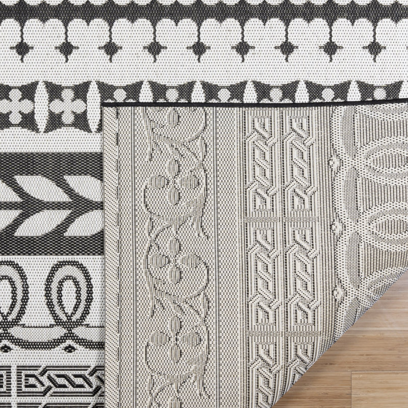Tapis d'intérieur / extérieur tissé à plat toutes saisons Paseo Astrid, Rectangle 8 pi 9 po x 13 pi 1 po