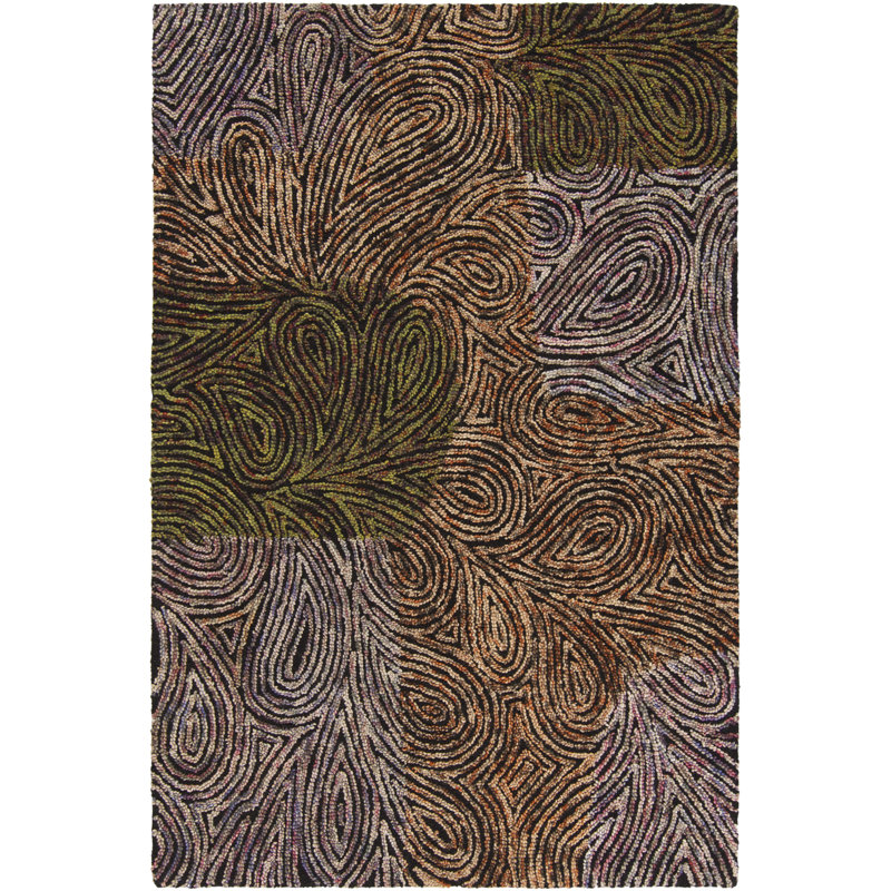 Humansville Wool Abstract Indoor Rug, Rectangle 5' x 7'6"