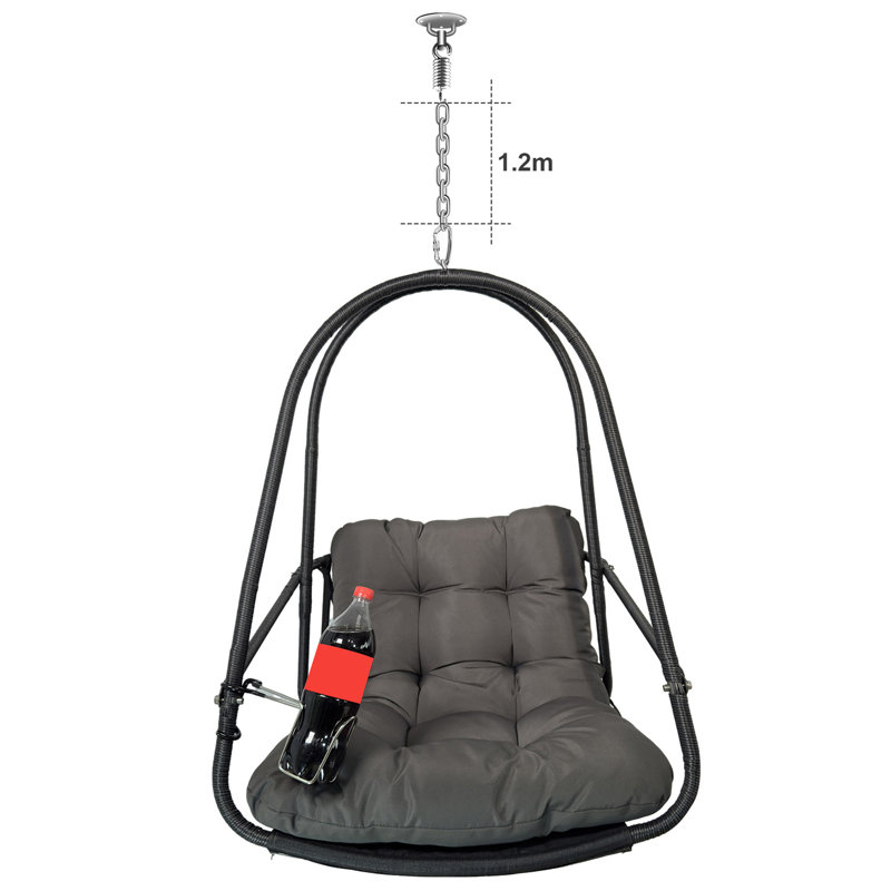 Fauteuil pivotant avec support en C, Noir
