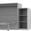 Grand lit en gris, avec tiroirs et tablettes spacieux, parfait pour les chambres compactes, lit gris, espace de construction-129990292