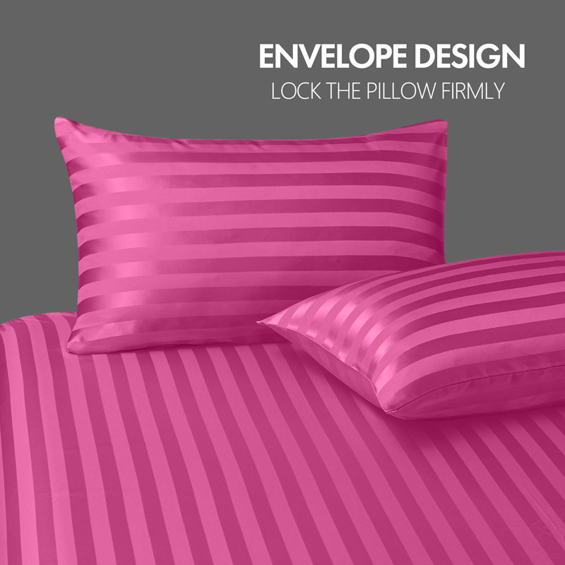 Luxury Stripe Standard Pillowcase - Set of 2, Pink