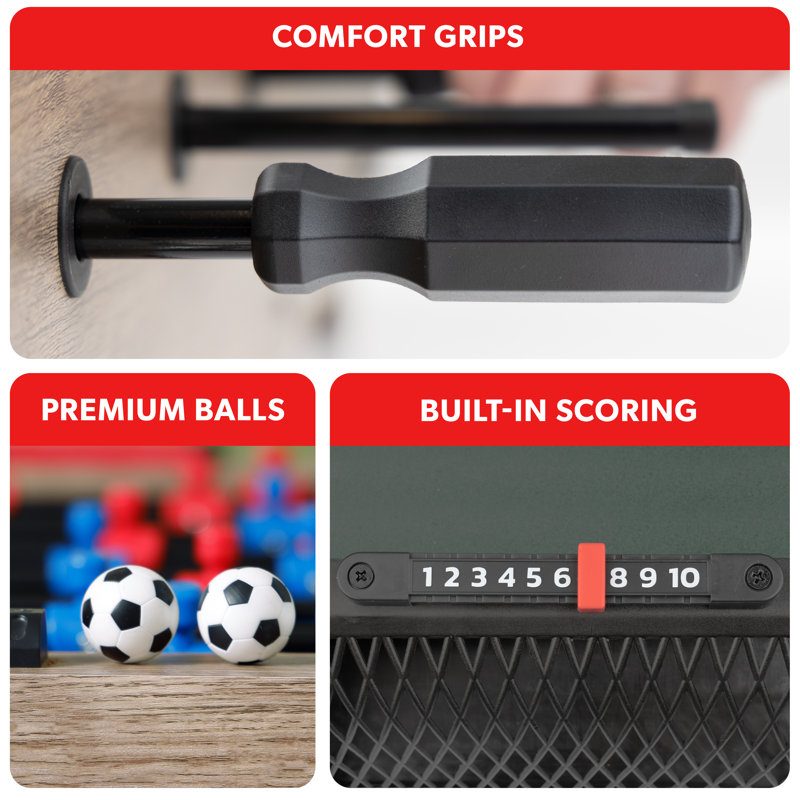 GoSports 32 Inch Tabletop Foosball Game Set - Mini Foosball Table - Oak, Oak