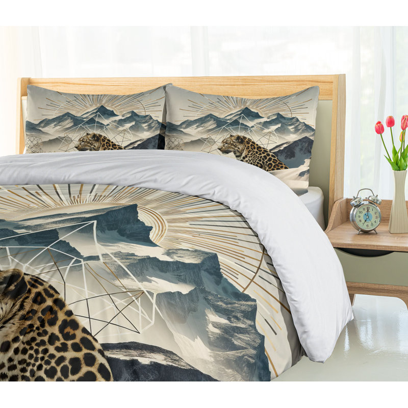 Leopard Duvet Cover, California King Duvet Cover + 2 Standard Shams