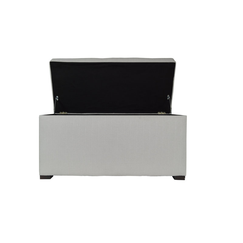 Banc de rangement rembourré Woodside, argent