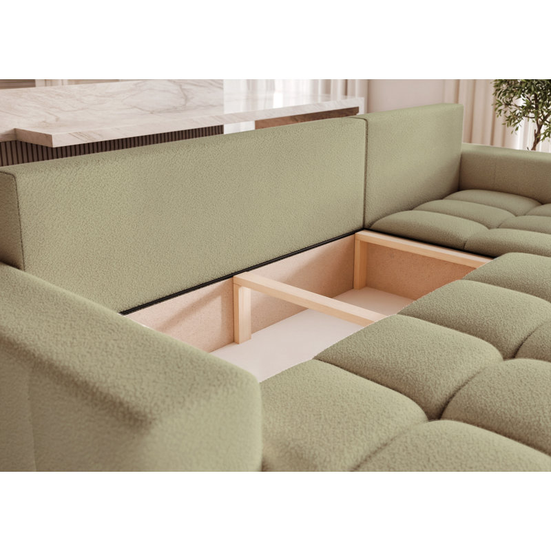 3 Seater Sofa Bed, Right Hand Facing, Green