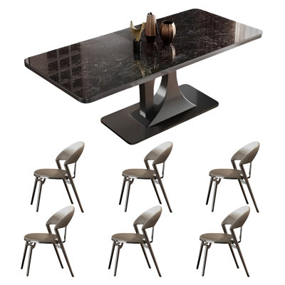 Ensemble de table de salle à manger rectangulaire et chaises