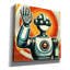  «Retro Robot Hello» par Rey Klimt, art mural sur toile, 12 po x 12 po-2119769904