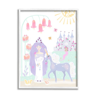 " Children's Princess And Unicorn Magical Fairy Tale Castle " by Tina Devins