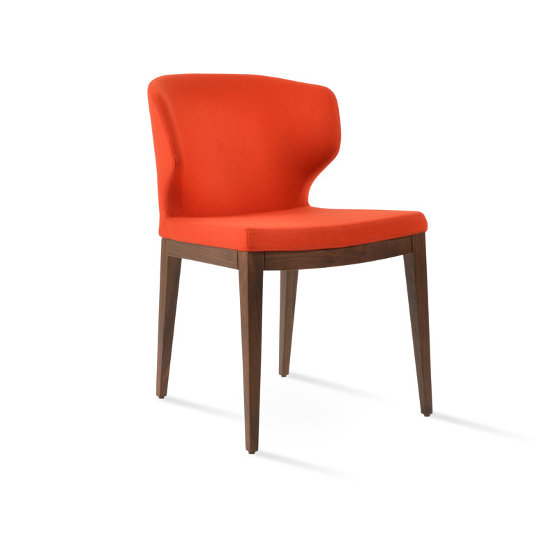 Amed Plus Wood Chair, American Walnut, Orange Wool
