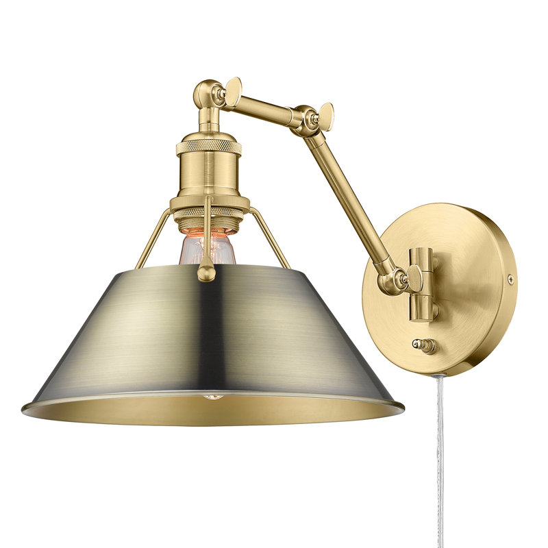 Lampe murale avec bras pivotant à 1 lumière Weatherford, Laiton vieilli, Bronze champagne brossé
