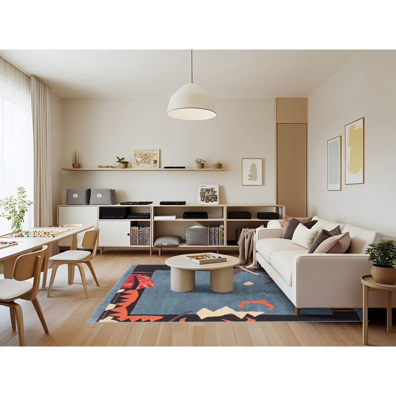 Abstract Indoor Rug, Rectangle 7' x 9'