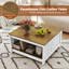 Table basse avec tablette de rangement Farmhouse Rustic