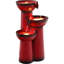 Fontaine moderne 27 "avec lumières DEL, colonne de résine rouge, cascade décorative, élément extérieur résistant aux intempéries à 3 niveaux-271964864