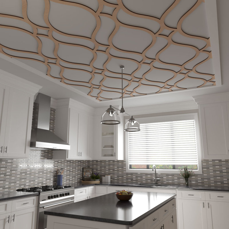 Panneau de plafond décoratif en bois Villarreal, Aulne, H 46,75 po x l 31,16 po x P 0,375 po
