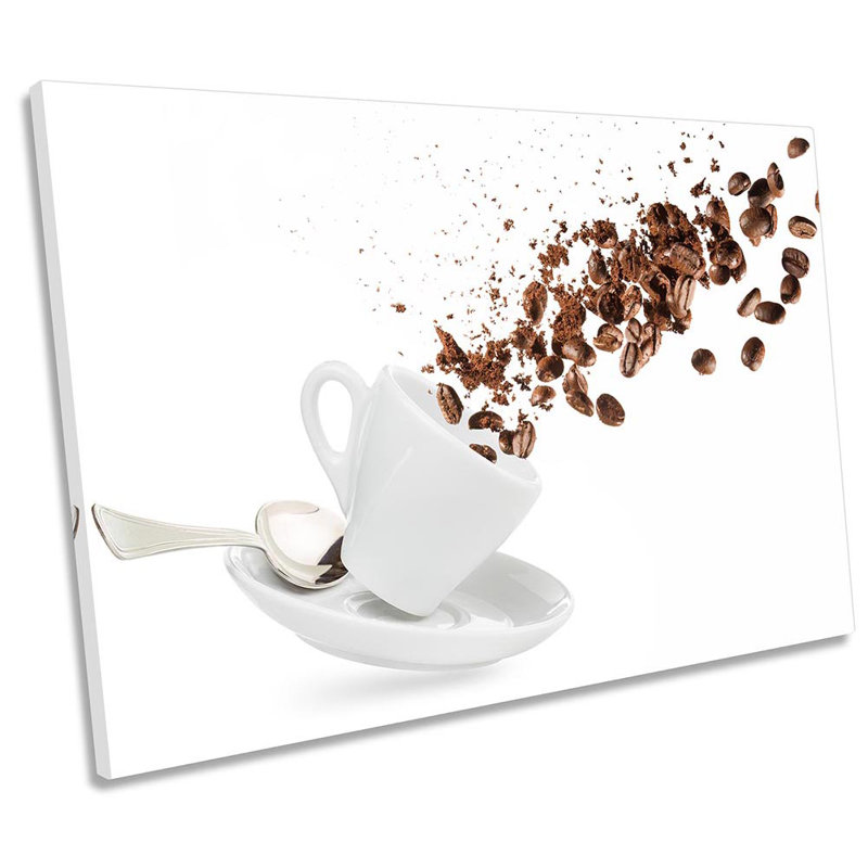 Brown Coffee Beans Cup - Wrapped Canvas Art Print on Canvas, 81.3cm H x 121.9cm W x 4cm D