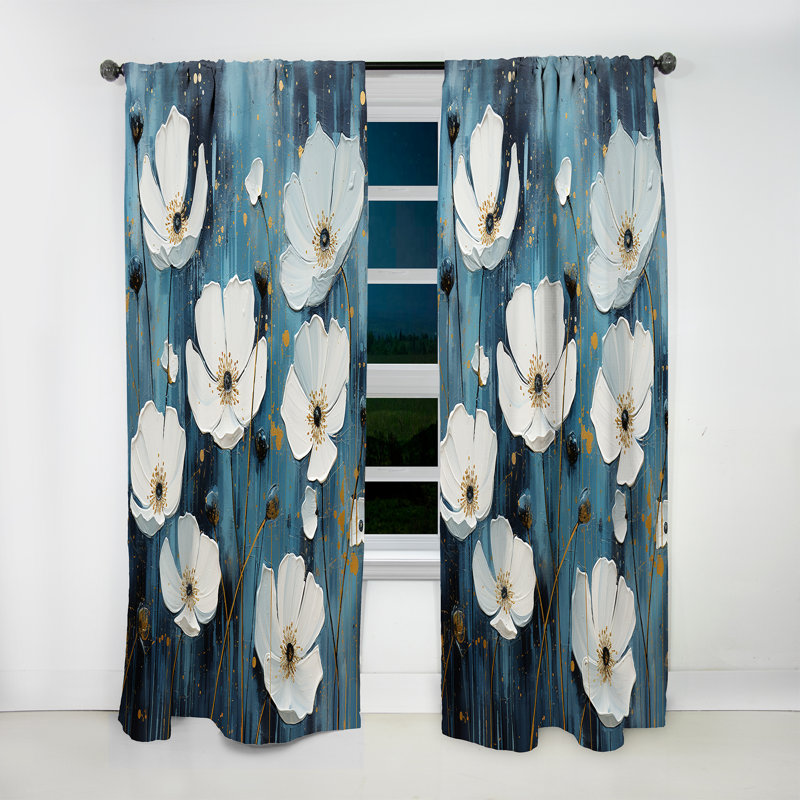 Sorbelli - Rideau obscurcissant floral Buttercups - 1 panneau, L 52 po x L 95 po