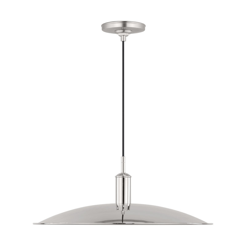 Thomas O'Brien Dash 1 Light Dining Room Pendant With Shade, Polished Nickel, 183" H x 24" W x 24" D