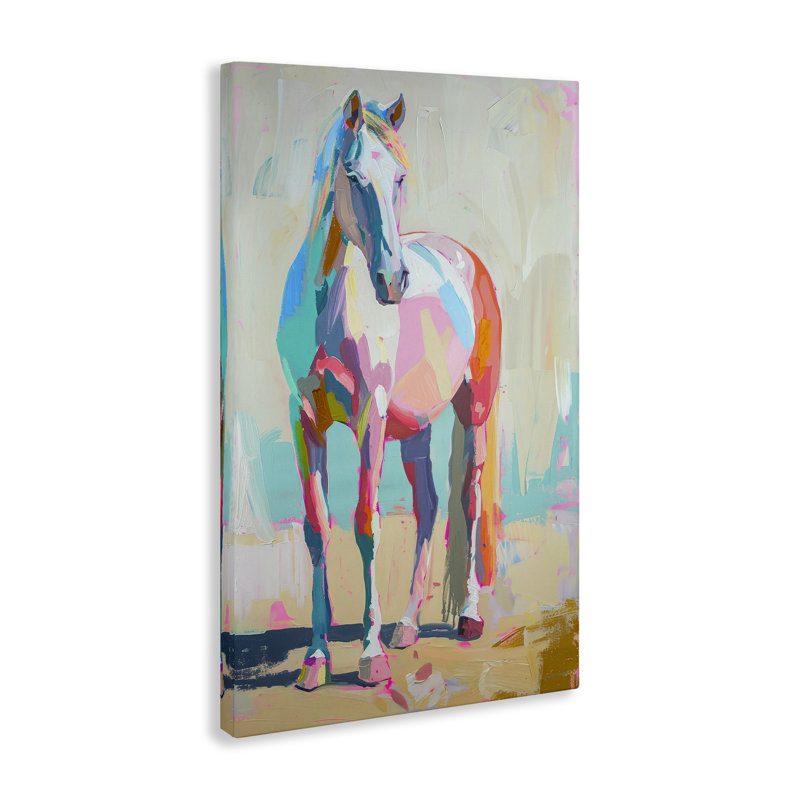 «Pastel Hued Horse» par Petal Prints Design, H 30 po x l 20 po
