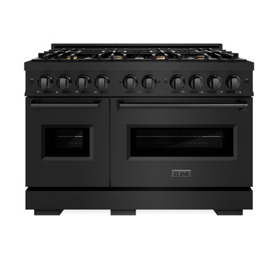 ZLINE Autograph 48" Classic Dual Fuel Black Stainless Range w/ Bronze Accents