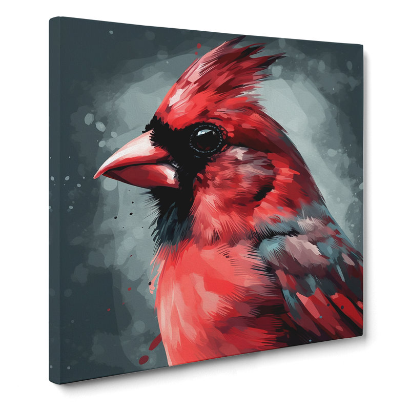 Cardinal Bird Graphic Art No.1 - Print, 50cm H x 50cm W x 3cm D