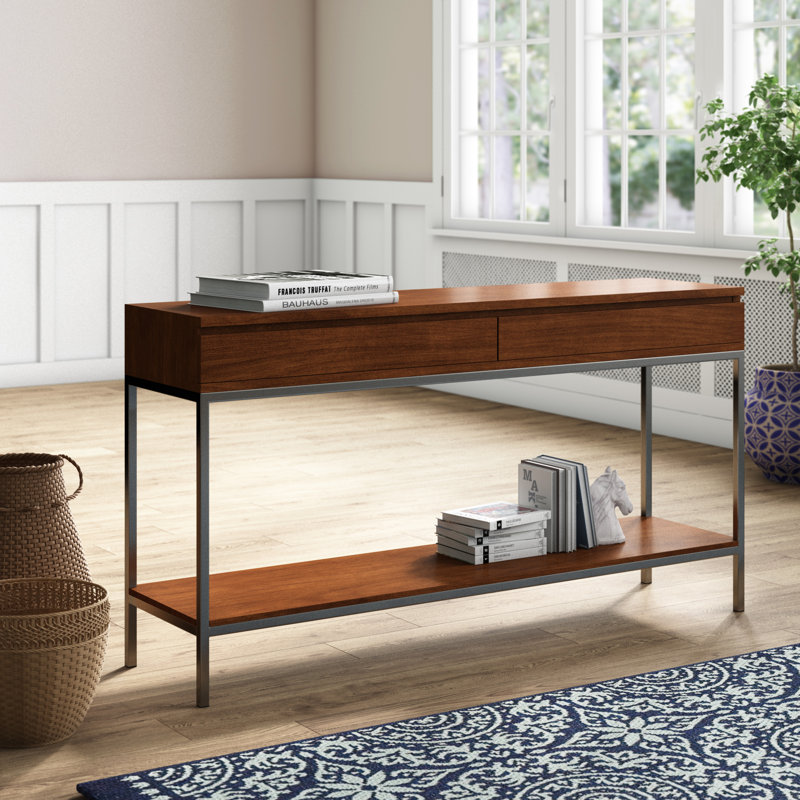 Bingaman 56'' Solid Wood Top Console Table, Classic Walnut