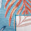 Power Loom 88% Polypropylene/12% Polyester Floral Area Rug in Blue / Rust-1074013663
