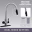 4 in 1 Single Handle Kitchen Faucet with Push Button Dual Spray Mode Pull Down Nozzle Head-59881569