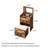 Mid‑Century Modern Solid Wood Flip‑Top Vanity Table with Vanity Stool