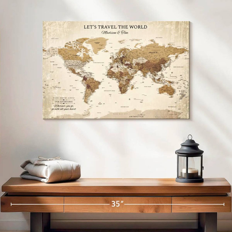 Pin's de voyage personnalisé World Milstead, H 16 po x l 24 po, Oui