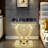 Black And Gold End Side Table With Polished Geometric Base-100665341