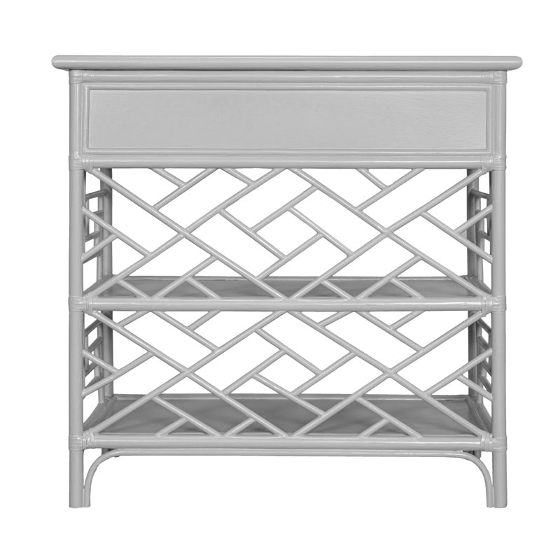 Chippendale End Table, Light Gray