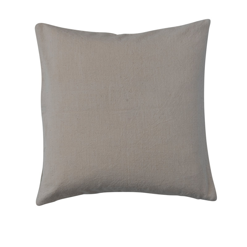 Kids' Alphabet Embroidered Cotton Square Pillow