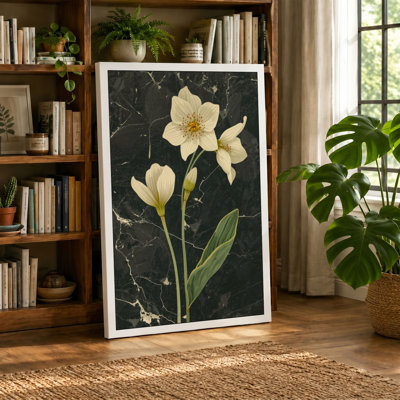 Daffodils on Stone Botanical - Wrapped Canvas