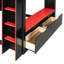 Lit mezzanine en bois avec bureau réglable en hauteur, tiroirs, compartiments de rangement, tringle et lumières RVB-1209012104