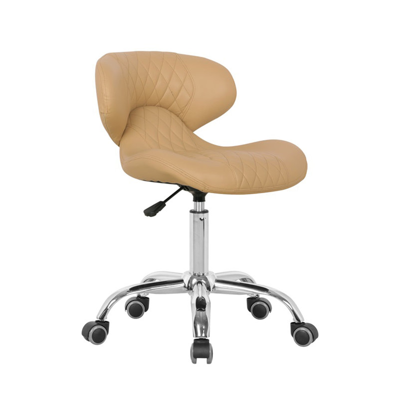 Tabouret industriel à hauteur ajustable Zayven, Crème