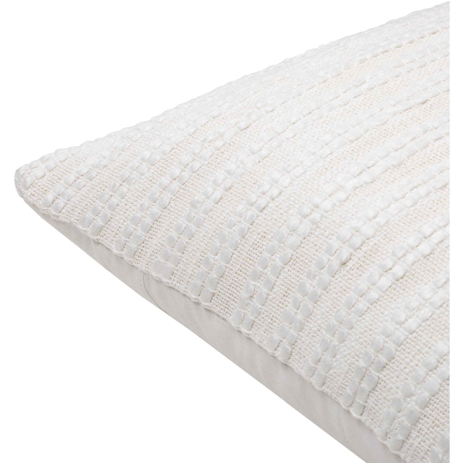 Amora Embroidered Cotton Pillow Cover, 22" x 22", Polyester/Polyfill, Ivory
