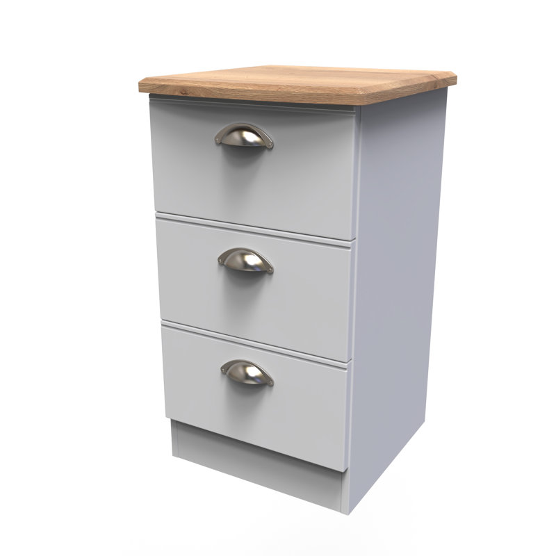 Fully Assembled McVille 3 Drawer Bedside Table