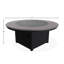 54" Round Rustic Polymer Fire Table with Propane Shelf-2024633360