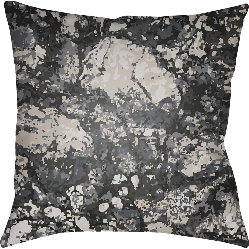 Textures Throw Pillow, 20" H x 20" W x 4" D, Black
