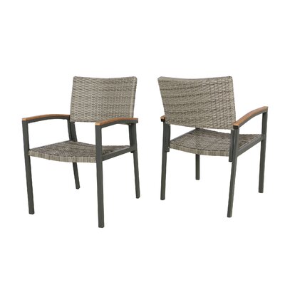 Wrought Studio Boone Outdoor Wicker Patio Dining Chair & Reviews | Wayfair