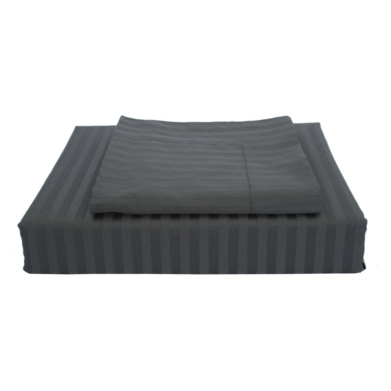 Ensemble de draps 100% coton 400 fils 400 fils de qualité égyptienne, Grand, Noir