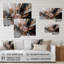 «Rose Gold Linear Floral Elegance II» - Art mural acrylique en verre sur verre-575432309