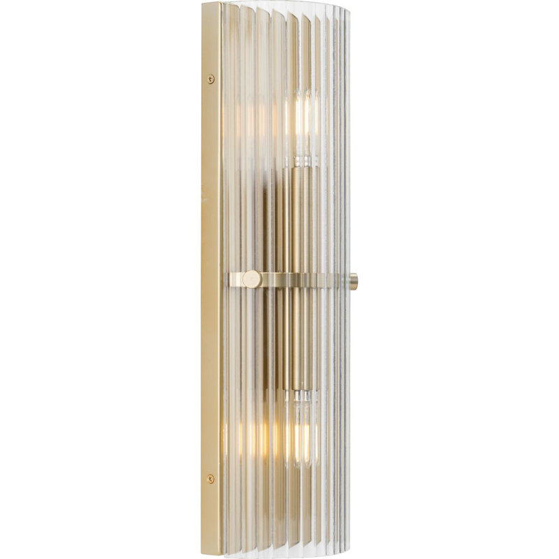 Soft Gold Ridged Glass 2-Light Wall Sconce
